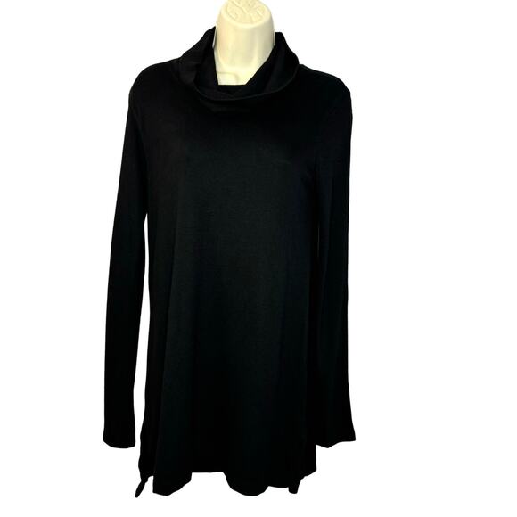 Transit Par Such Cowl-Neck Knit Tunic Sweater Top Black Large - Picture 1 of 11